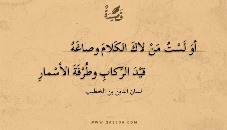 قصيدة أو لست من لاك الكلام وصاغه