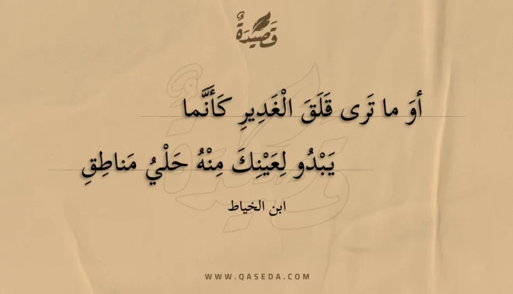 قصيدة أو ما ترى قلق الغدير كأنما
