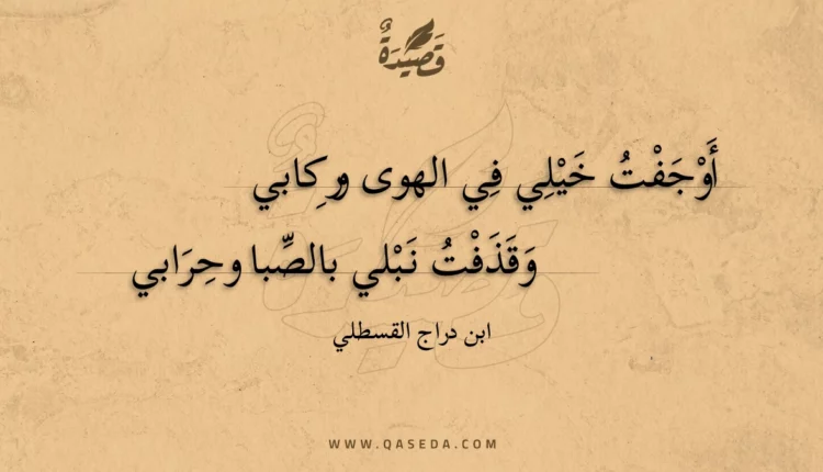 قصيدة أوجفت خيلي في الهوى وركابي