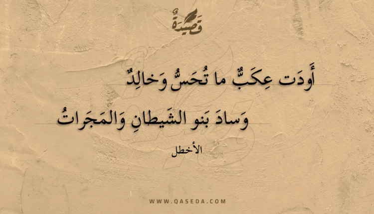 قصيدة أودت عكب ما تحس وخالد