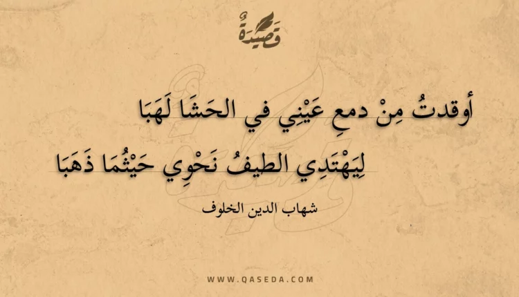 قصيدة أوقدت من دمع عيني في الحشا لهبا