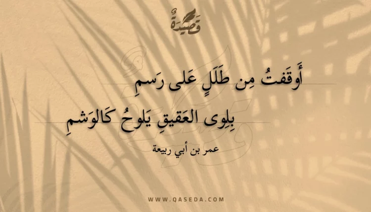 قصيدة أوقفت من طلل على رسم