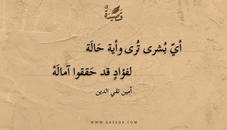 قصيدة أي بشرى ترى وأية حالة