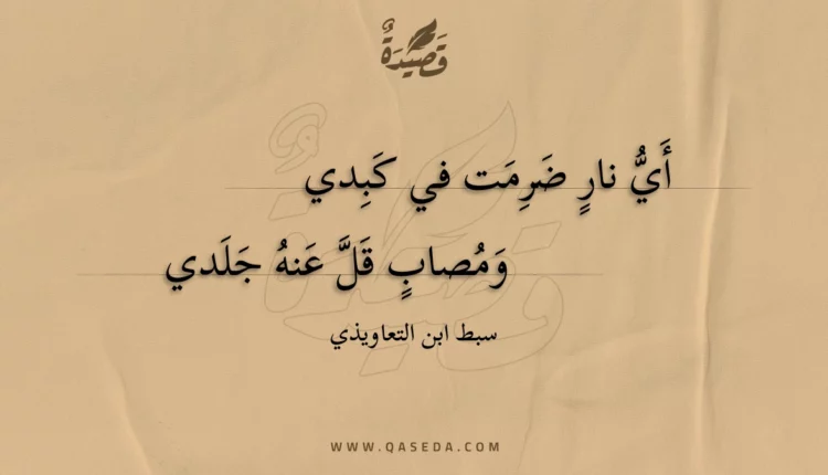 قصيدة أي نار ضرمت في كبدي