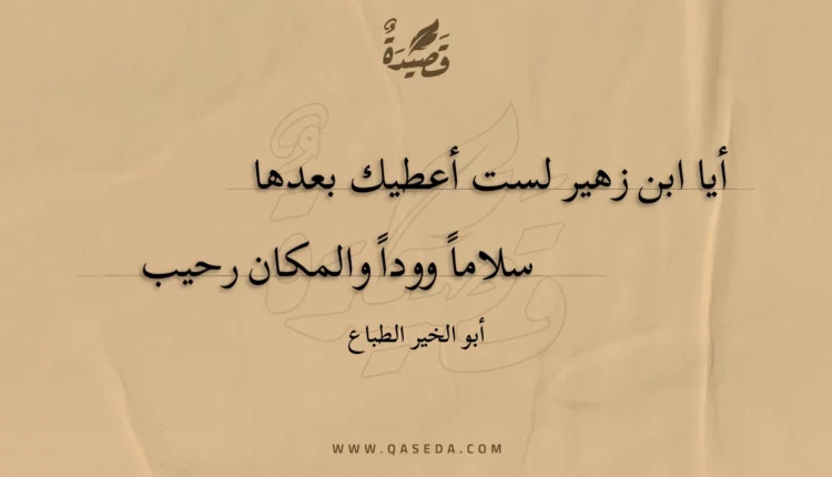 قصيدة أيا ابن زهير لست أعطيك بعدها