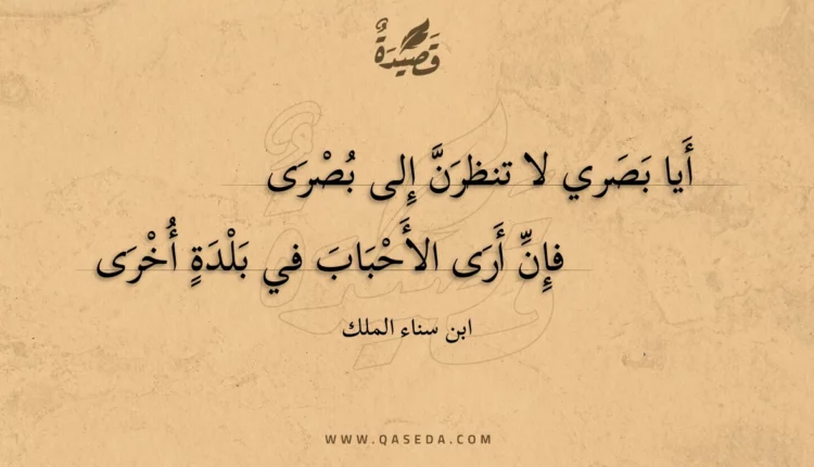 قصيدة أيا بصري لا تنظرن إلى بصرى