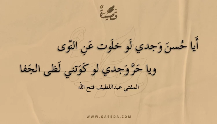 قصيدة أيا حسن وجدي لو خلوت عن النوى