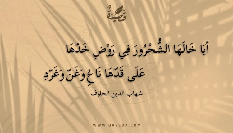 قصيدة أيا خالها الشحرور في روض خدها