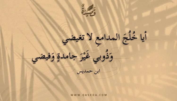 قصيدة أيا خلج المدامع لا تغيضي