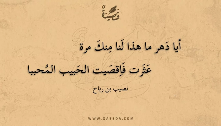قصيدة أيا دهر ما هذا لنا منك مرة