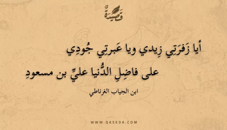 قصيدة أيا زفرتي زيدي ويا عبرتي جودي