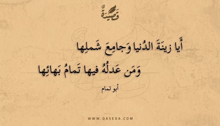 قصيدة أيا زينة الدنيا وجامع شملها