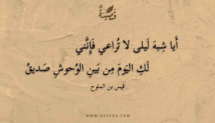 قصيدة أيا شبه ليلى لا تراعي فإنني
