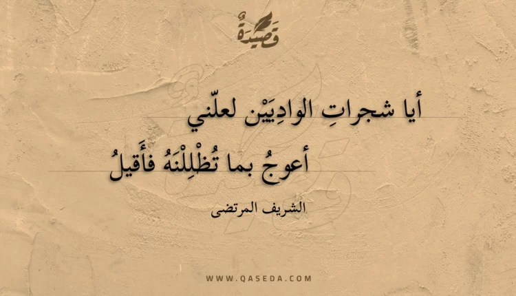 قصيدة أيا شجرات الواديين لعلني