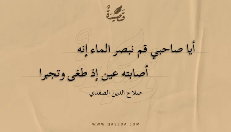 قصيدة أيا صاحبي قم نبصر الماء إنه