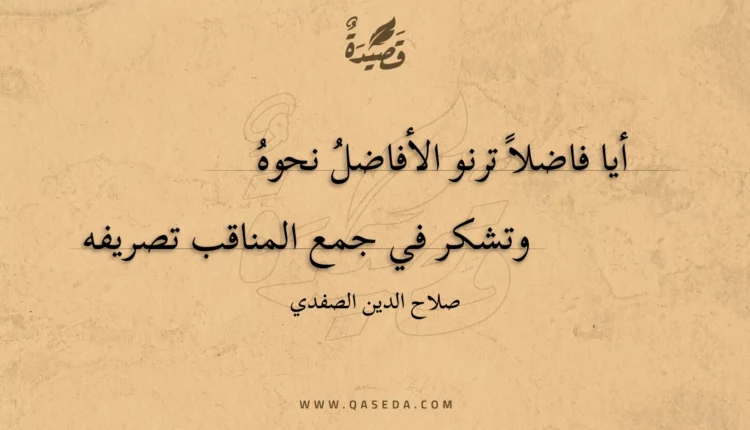 قصيدة أيا فاضلا ترنو الأفاضل نحوه
