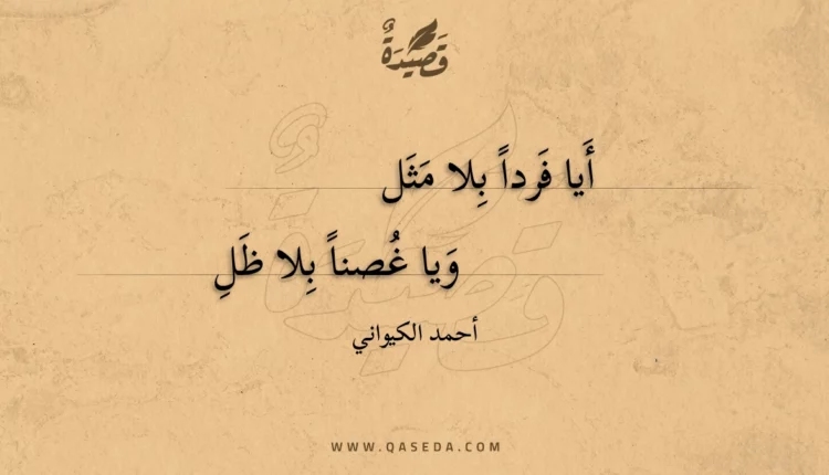 قصيدة أيا فردا بلا مثل