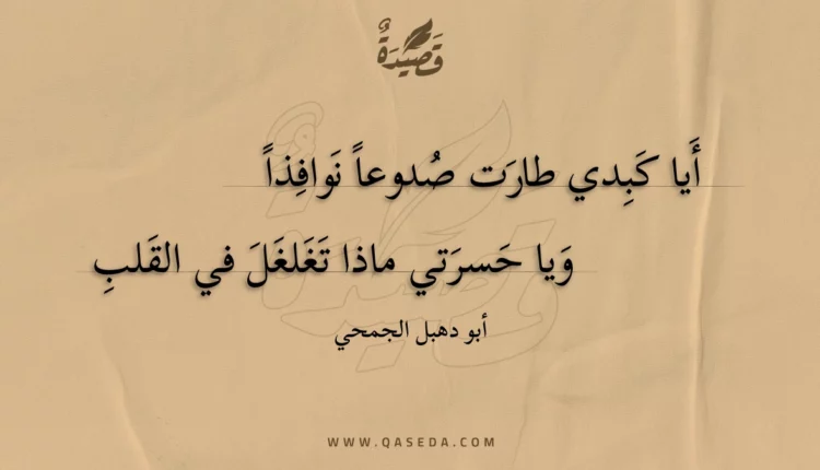 قصيدة أيا كبدي طارت صدوعا نوافذا