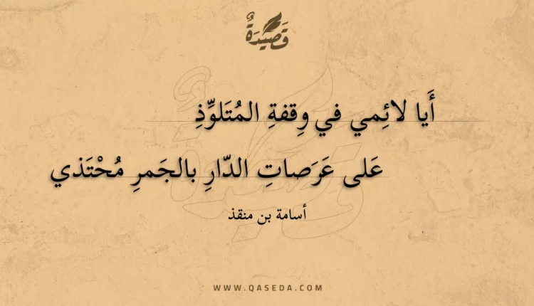 قصيدة أيا لائمي في وقفة المتلوذ
