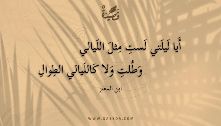 قصيدة أيا ليلتي لست مثل الليالي