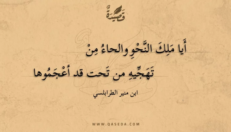 قصيدة أيا ملك النحو والحاء من