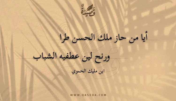 قصيدة أيا من حاز ملك الحسن طرا