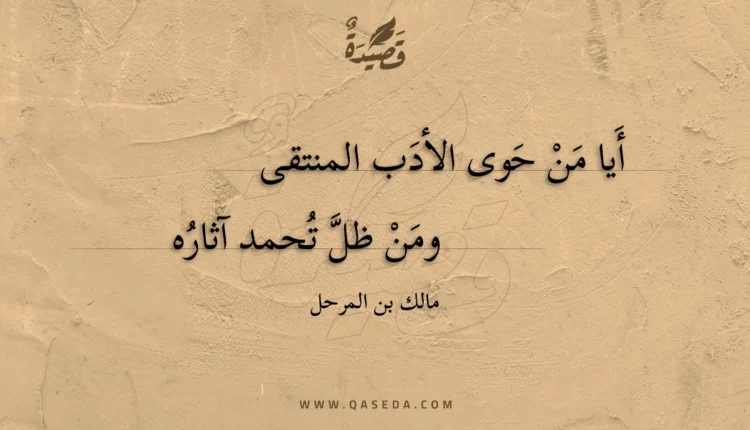 قصيدة أيا من حوى الأدب المنتقى