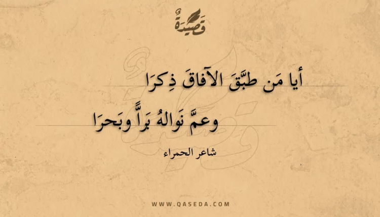 قصيدة أيا من طبق الآفاق ذكرا