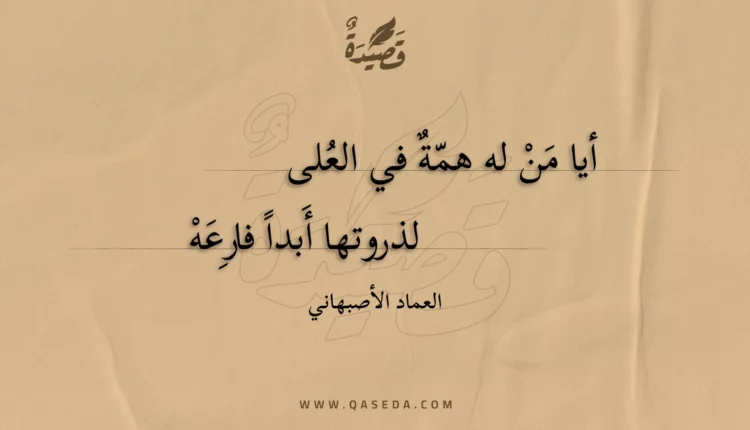 قصيدة أيا من له همة في العلى