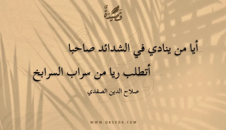 قصيدة أيا من ينادي في الشدائد صاحبا