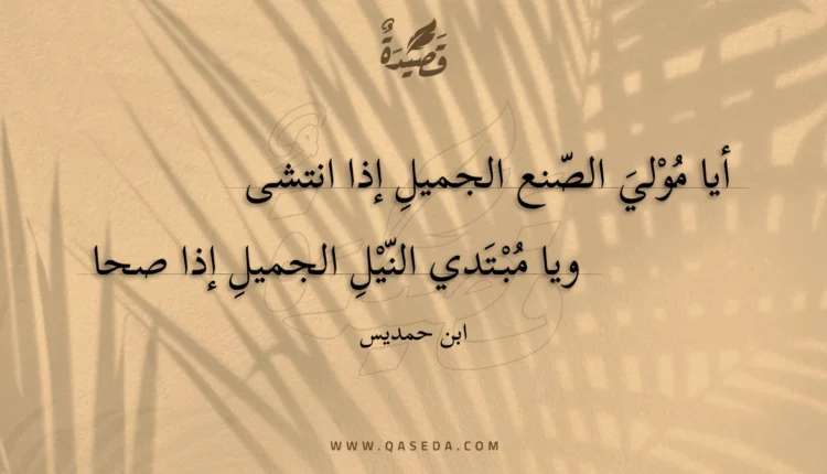 قصيدة أيا مولي الصنع الجميل إذا انتشى