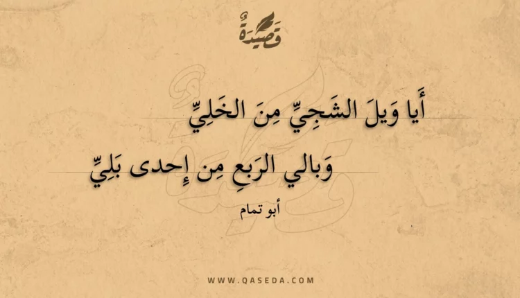 قصيدة أيا ويل الشجي من الخلي