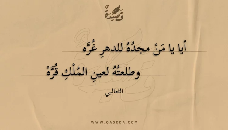 قصيدة أيا يا من مجده للدهر غره