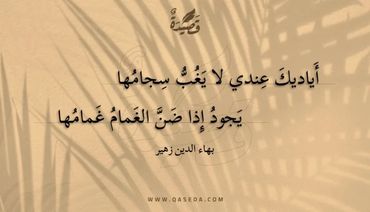 قصيدة أياديك عندي لا يغب سجامها