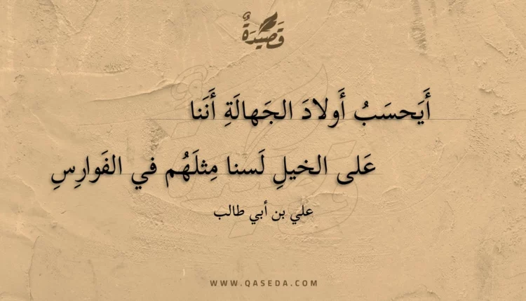 قصيدة أيحسب أولاد الجهالة أننا