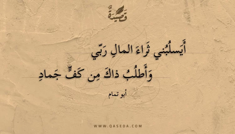 قصيدة أيسلبني ثراء المال ربي