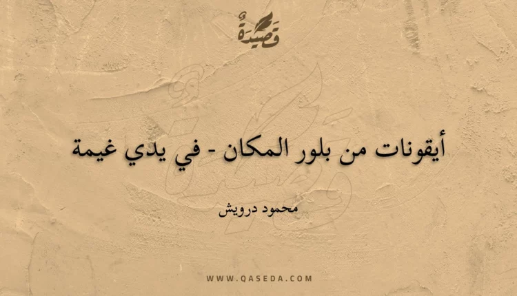 قصيدة أيقونات من بلور المكان - في يدي غيمة