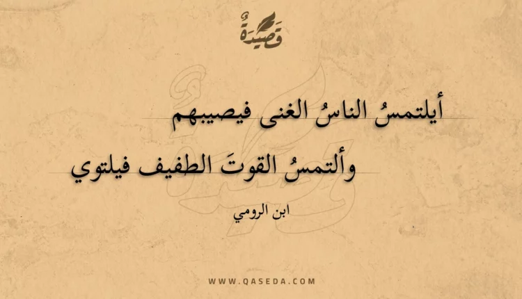 قصيدة أيلتمس الناس الغنى فيصيبهم