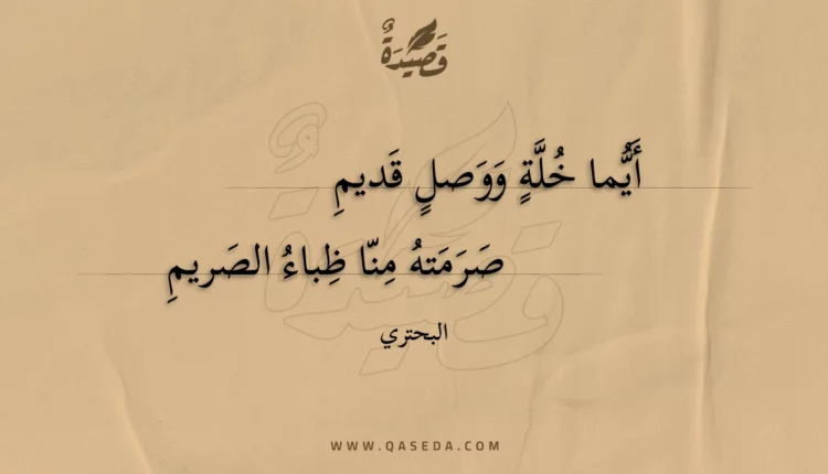 قصيدة أيما خلة ووصل قديم