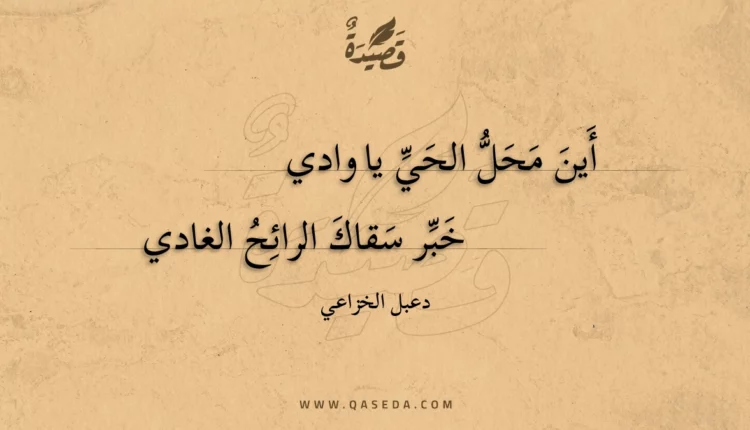 قصيدة أين محل الحي يا وادي
