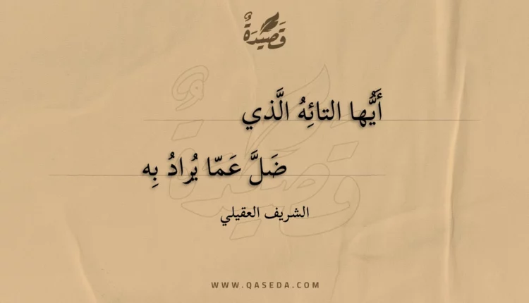 قصيدة أيها التائه الذي