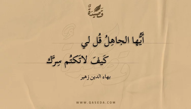 قصيدة أيها الجاهل قل لي