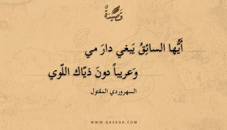 قصيدة أيها السائق يبغي دار مي