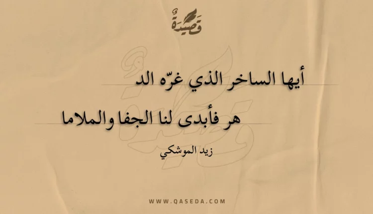 قصيدة أيها الساخر الذي غره الدهر
