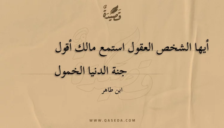 قصيدة أيها الشخص العقول استمع مالك أقول