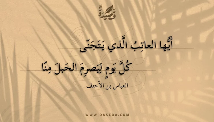 قصيدة أيها العاتب الذي يتجنى