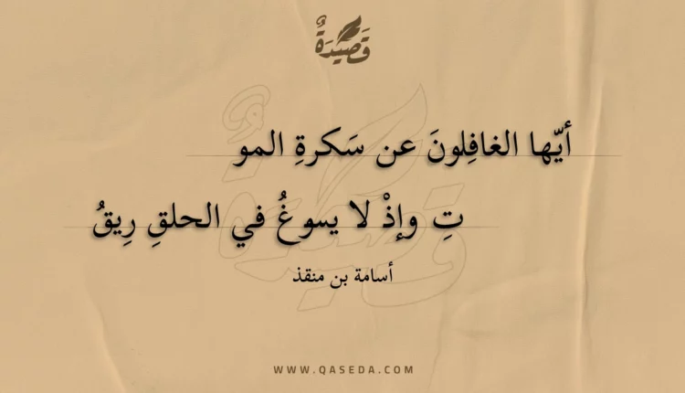 قصيدة أيها الغافلون عن سكرة الموت