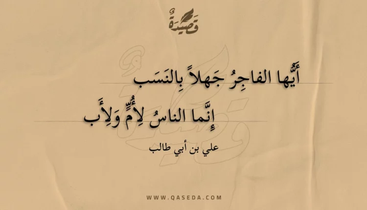 قصيدة أيها الفاجر جهلا بالنسب