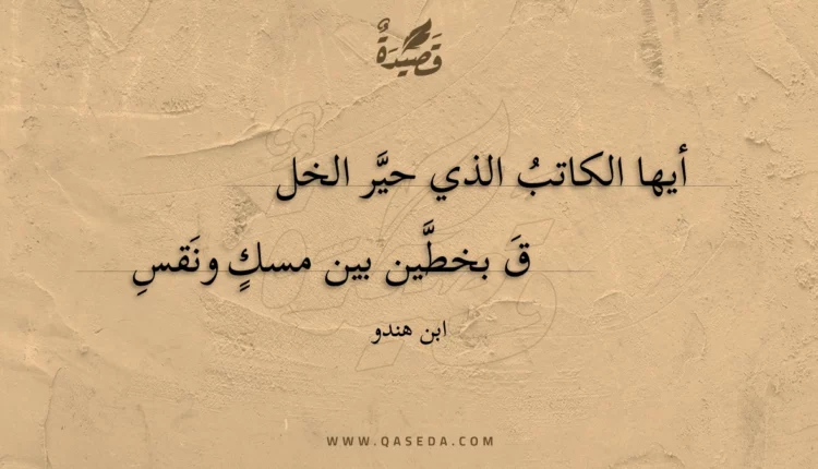 قصيدة أيها الكاتب الذي حير الخل