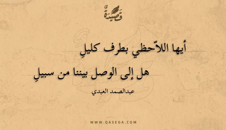 قصيدة أيها اللاحظي بطرف كليلِ